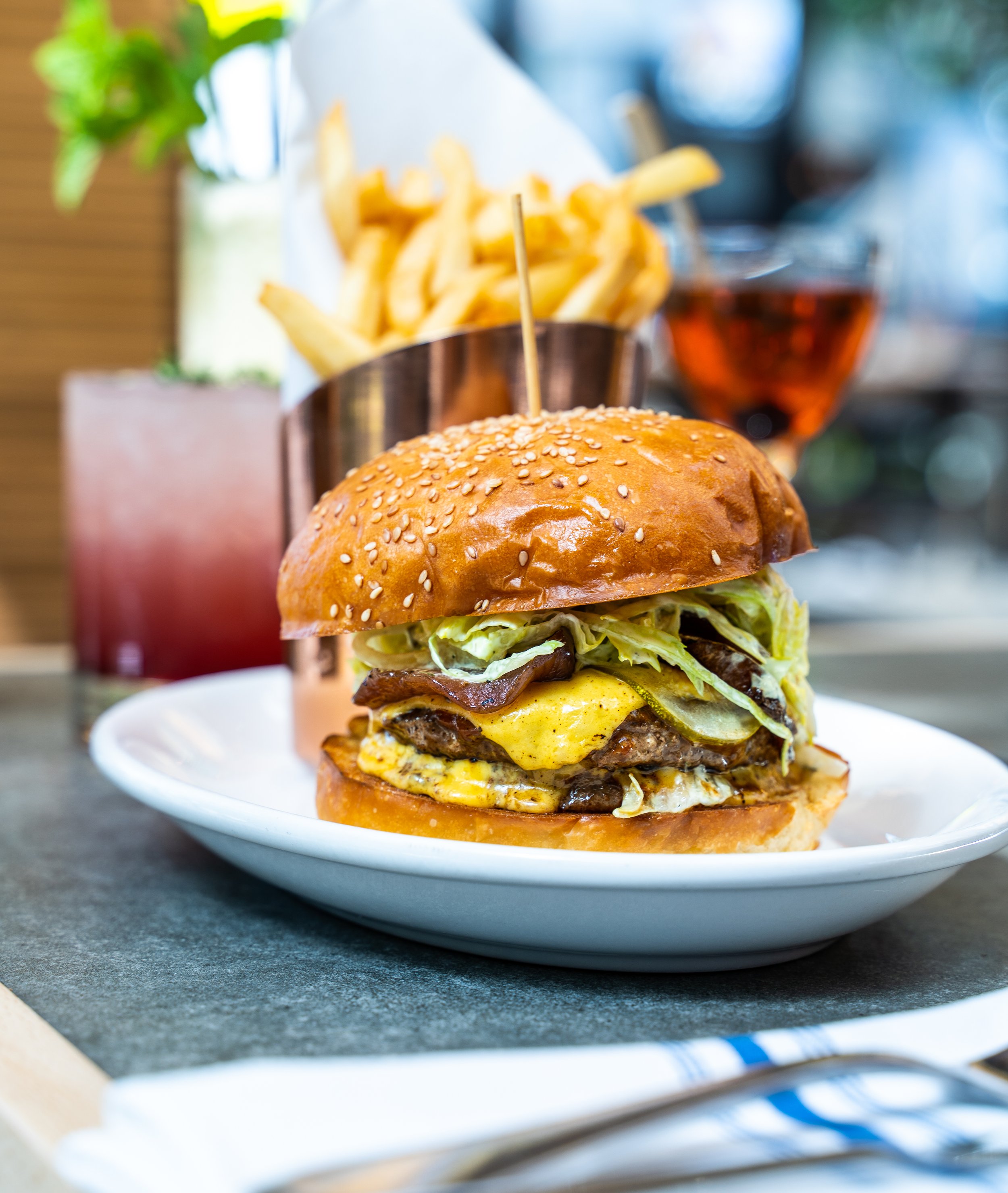 Tavern Burger and fries